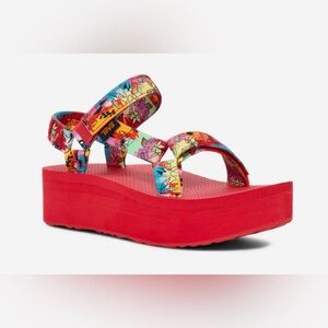Teva x Misa Hylton Flatform Universal red platform sandals